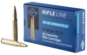PPU PP30063 Standard Rifle  30-06Springfield 180gr Soft Point 20 Per Box/10 Case