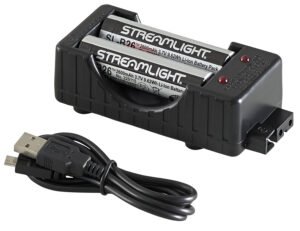 Streamlight 22010 18650  Battery Charger w/Batteries Black 18650 Li-ion Rechargeable Battery