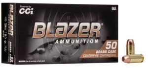 CCI 5220 Blazer Brass Handgun 40S&W 180gr Full Metal Jacket 50 Per Box/20 Case