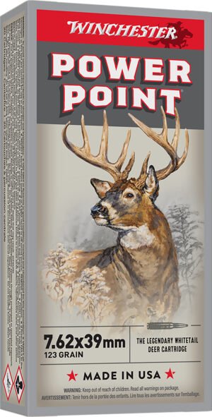 Winchester Ammo X76239 Power-Point  7.62x39mm 123gr 20 Per Box/10 Case