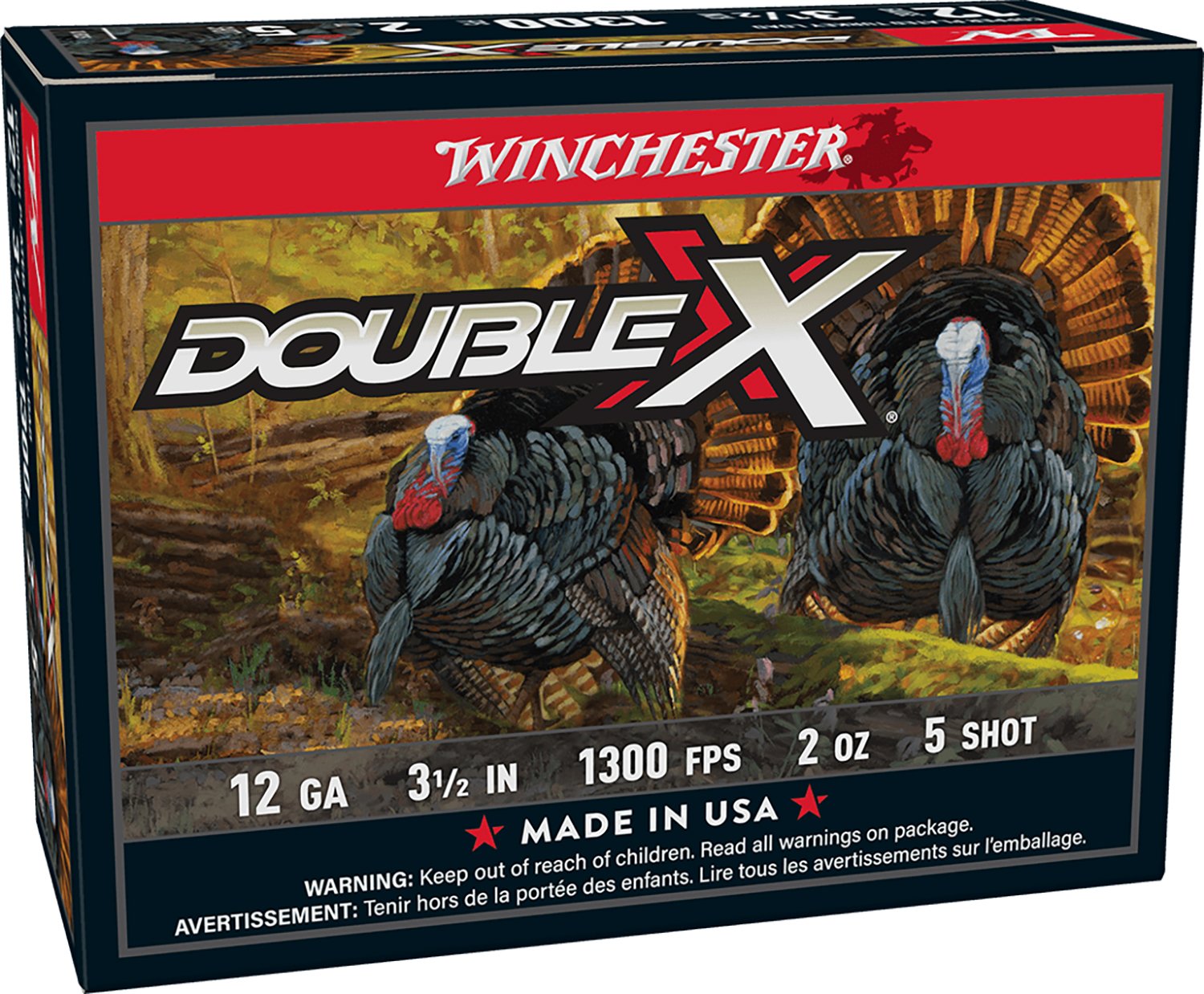 Winchester Ammo STH12355 Double X High Velocity Turkey 12Gauge 3.50" 2oz 5Shot 10 Per Box/10 Case