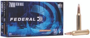 Federal 7RA Power-Shok  7mmRemMag 150gr Jacketed Soft Point 20 Per Box/10 Case