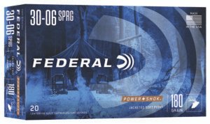 Federal 3006B Power-Shok  30-06Springfield 180gr Jacketed Soft Point 20 Per Box/10 Case