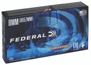Federal 8A Power-Shok  8mmMauser 170gr Jacketed Soft Point 20 Per Box/10 Case