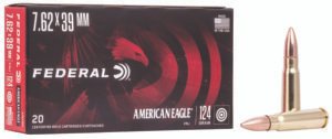 Federal A76239A American Eagle Rifle 7.62x39mm 124gr Full Metal Jacket 20 Per Box/25 Case