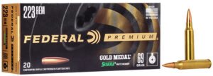 Federal GM223M3 Premium Gold Medal 223Rem 77gr Sierra MatchKing BTHP 20 Per Box/10 Case