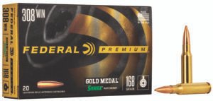 Federal GM308M Premium Gold Medal 308Win 168gr Sierra MatchKing BTHP 20 Per Box/10 Case