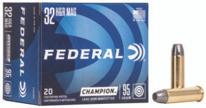 Federal C32HRA Champion Training 32H&R Mag 95gr Lead Semi Wadcutter 20 Per Box/25 Case
