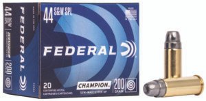 Federal C44SA Champion Training 44S&W Spl 200gr Semi Wadcutter Hollow Point 20 Per Box/25 Case