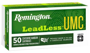 Remington Ammunition 23791 UMC Leadless 40S&W 180gr Flat Nose Enclosed Base 50 Per Box/10 Case
