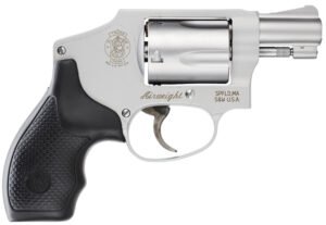 Smith & Wesson 103810 Model 642 Airweight J-Frame 38 Special +P 5 Shot 1.88" Stainless Steel Barrel, Stainless Cylinder, Stainless Aluminum Frame, Black Finger Grooved Grip, Concealed Hammer