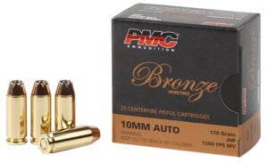 PMC 10B Bronze  10mmAuto 170gr Jacketed Hollow Point 25 Per Box/20 Case