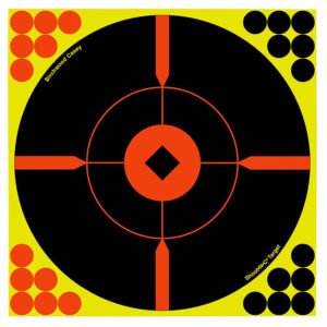Birchwood Casey 34850 Shoot-N-C Reactive Target Self-Adhesive Paper Black/Yellow/Red 8" Bullseye BMW 50 Pack