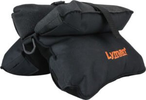 LYMAN MATCH BENCH SHOOTING BAG - FILLED BLACK NYLON/SUEDE