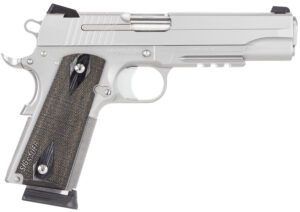Sig Sauer 1911R45SSSCA 1911 Full Size *CA Compliant 45 ACP Caliber with 5" Barrel, 8+1 Capacity, Overall Stainless Steel Finish, Picatinny Rail/Beavertail Frame, Serrated Slide & Blackwood Grip