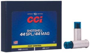 CCI 3744 Pest Control Shotshell 44Sp/44Rem Mag 140gr #9Shot 10 Per Box/20 Case