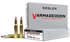 Nosler 65135 Varmageddon  222Rem 40gr Flat Base Tipped 20 Per Box/20 Case