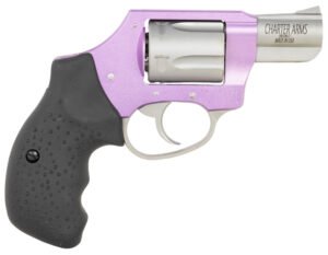 Charter Arms 53841 Undercover Lite Lavender Lady Small 38 Special 5rd 2" Stainless Steel Barrel & Cylinder, Lavender Aluminum Frame, Black Finger Grooved Rubber Grip, Concealed Hammer