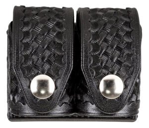 HKS 203BMBN SpeedLoader Case  Double Medium Black Hytrel Belt Loop Belts 2.25" Wide