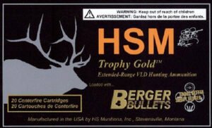 HSM 270WSM150VLD Trophy Gold Extended Range 270 WSM 150 gr Berger Hunting VLD Match 20 Per Box/ 25 Case