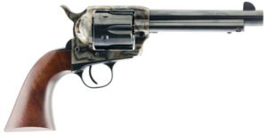 Taylors & Company 550858 1873 Gunfighter 45 Colt (LC) Caliber with 5.50" Blued Finish Barrel, 6rd Capacity Blued Finish Cylinder, Color Case Hardened Finish Steel Frame & Walnut Army Size Grip
