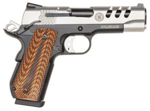 Smith & Wesson 170344 1911 Performance Center  45 ACP 4.25" Throated Barrel 8+1, Black Scandium Frame, Ported Matte Stainless Steel Slide, G10 Custom Wood Grip, Ambidextrous Safety
