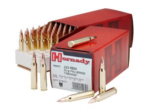 Hornady 80275 Custom  223Rem 55gr Full Metal Jacket Boat Tail 50 Per Box/10 Case