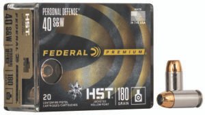Federal P40HST1S Premium Personal Defense 40S&W 180gr HST Jacketed Hollow Point 20 Per Box/10 Case