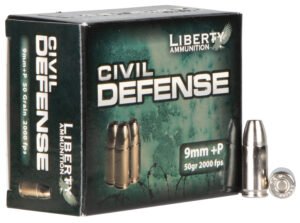 Liberty Ammunition LACD9014 Civil Defense  9mmLuger+P 50gr Lead Free Fragmenting Hollow Point 20 Per Box/50 Case