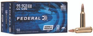 Federal AE2225050VP American Eagle Varmint & Predator 22-250Rem 50gr Jacketed Hollow Point 50 Per Box/5 Case