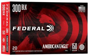 Federal AE300BLK1 American Eagle Rifle 300Blackout 150gr Full Metal Jacket Boat Tail 20 Per Box/25 Case