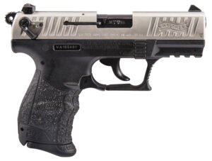 Walther Arms 5120336 P22 *CA Compliant 22 LR 10+1 3.42" Nickel Serrated/Steel Slide, Black Polymer Frame w/Picatinny Rail, Black Interchangeable Backstrap Grips