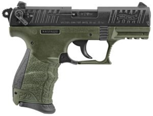 Walther Arms 5120338 P22 Military *CA Compliant 22 LR 10+1 3.42" Matte Black Tenifer Serrated/Steel Slide, OD Green Polymer Frame w/Picatinny Rail, OD Green Interchangeable Backstrap Grips