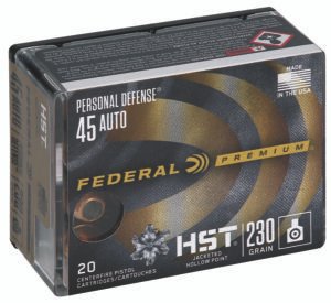 Federal P45HST2S Premium Personal Defense 45ACP 230gr HST Jacketed Hollow Point 20 Per Box/10 Case