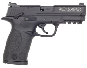 Smith & Wesson 108390 M&P 22  Compact Frame 22 LR 10+1, 3.60" Black Steel Barrel, Black Hard Coat Anodized Serrated Slide, Black Polymer Frame w/Picatinny Rail Frame & Grip, Ambidextrous, Thumb Safety