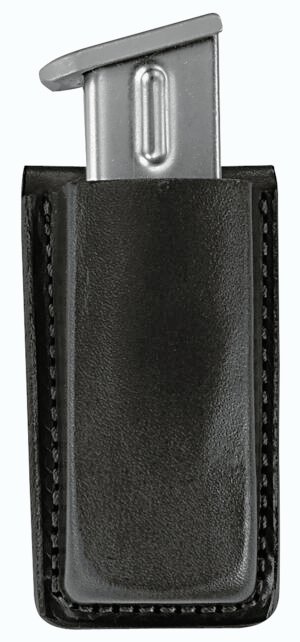 Bianchi 18056 Open Top Mag Pouch  Single Black Leather Belt Clip, Belts 1.75" Wide Compatible w/Glock 17/19/22/23/30/S&W 9/40F/M&P 9/40