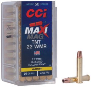 CCI 0063 Maxi-Mag TNT 22WMR 30gr TNT Jacketed Hollow Point 50 Per Box/40 Case