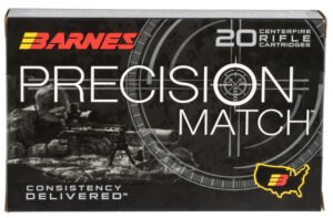 Barnes Bullets 30728 Precision Match  338Lapua Mag 300gr Open Tip Match Boat Tail 20 Per Box/10 Case