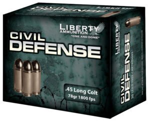 Liberty Ammunition LACD45031 Civil Defense  45Colt 78gr Lead Free Fragmenting Hollow Point 20 Per Box/50 Case