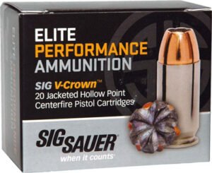SIG AMMO 10MM 180GR ELITE - V-CROWN JHP 20RD 10BX/CS