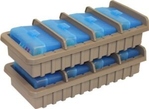 MTM AMMO RACK W/ 4 RS50 50RND - FLIP TOP BOXES CLR BLUE/DK ETH