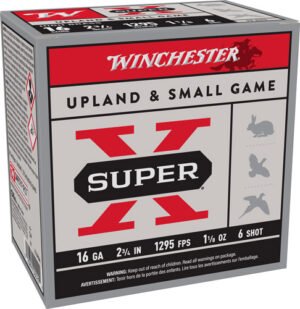 WINCHESTER SUPER-X 16GA 2.75" - 1-1/8OZ #6 1295FPS 25RD 10BX/C