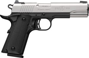 BROWNING 1911-380 STAINLESS - 380ACP 4.25"FS 8RD BLK/SS