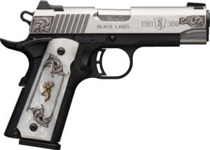 BROWNING 1911-380 SS/ENGRAVED - 380ACP FS 3.58" WHITE PEARL