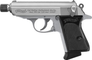 WALTHER PPK SD 32ACP STAINLESS - FS 7RD BLACK SYNTHETIC GRIPS