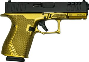 GLFA 19 STRIKER 9MM 4" 15 SHOT - BLACK SLIDE GALAXY GOLD FRAME