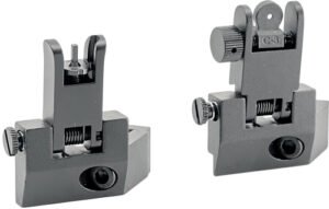 JE FLIP UP FRONT/REAR SIGHT - 45 DEGREE OFFSET ALUMINUM BLK