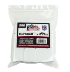 PROSHOT 13/4IN SQUARE PATCHES - 6MM BENCHREST/7MM TO .38 CAL. - 500 COUNT 13/4-500