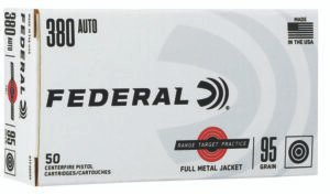 Federal RTP38095 Range & Target  380ACP 95gr Full Metal Jacket 50 Per Box/20 Case