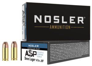 Nosler 51325 Assured Stopping Power Handgun 9mmLuger 147gr Jacketed Hollow Point 50 Per Box/10 Case